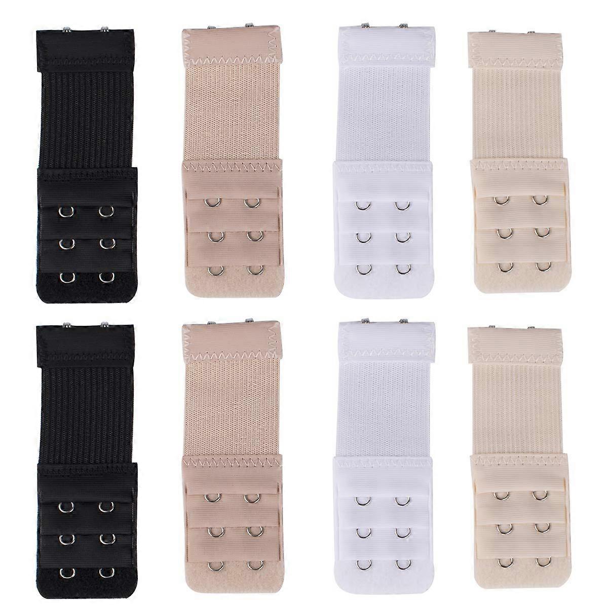 Pack de 8 extensores de tirantes de sujetador Extensiones de extensor elástico Set de 2 ganchos