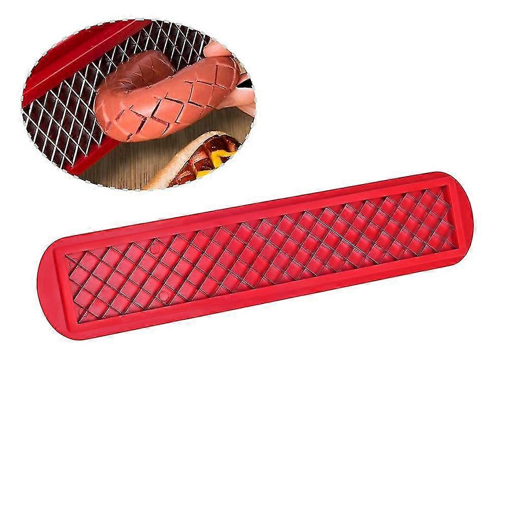 Hot Dog Slicing Tool - 10 palců - Red-safe Nerezová ocel pro hot Dog Barbecue Slicing Tool