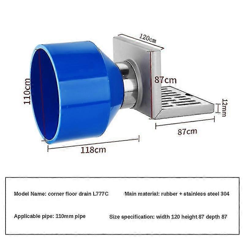 Oțel inoxidabil side-drain wall side shower drain balcon Wall Corner Floor Drain Same-layer Wall Drain Floor