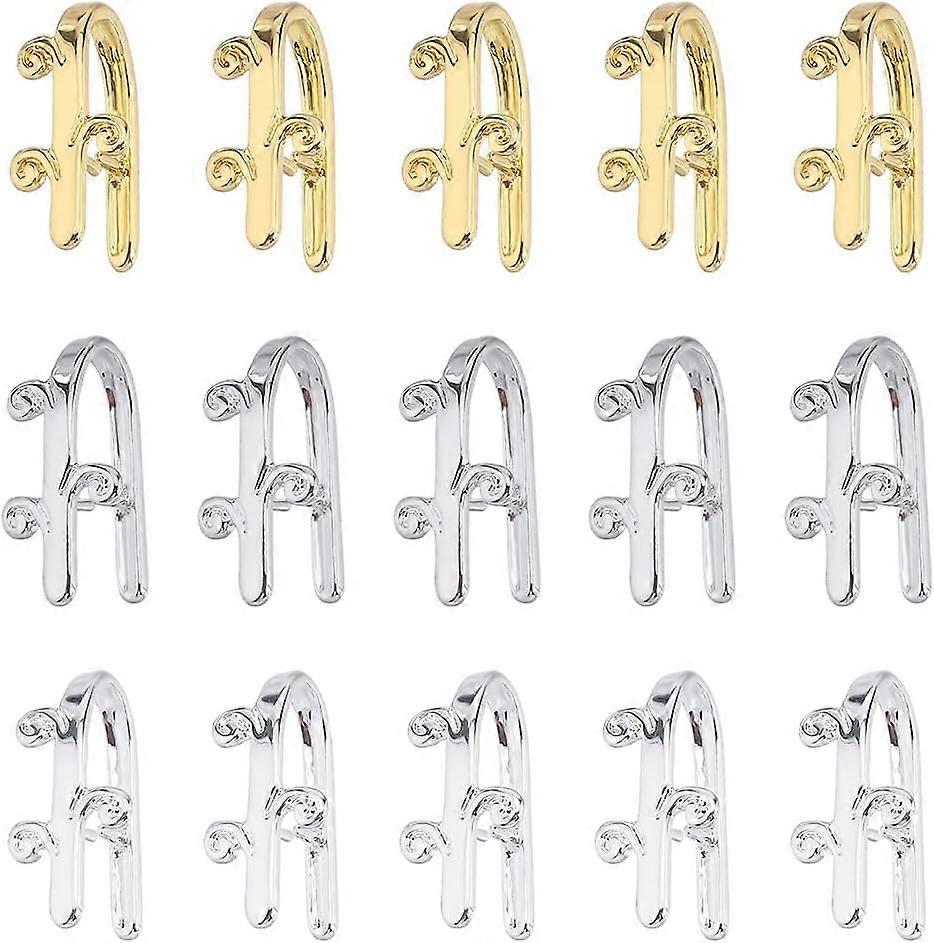 1 Box 30Pcs Pinch Bails Brass Bail Hooks Golden Silver 18mm Bud Shape Pinch Clasp Bails Bulk Snap on Bails Pendant Bail Connectors Ice Pick Pinch Bail