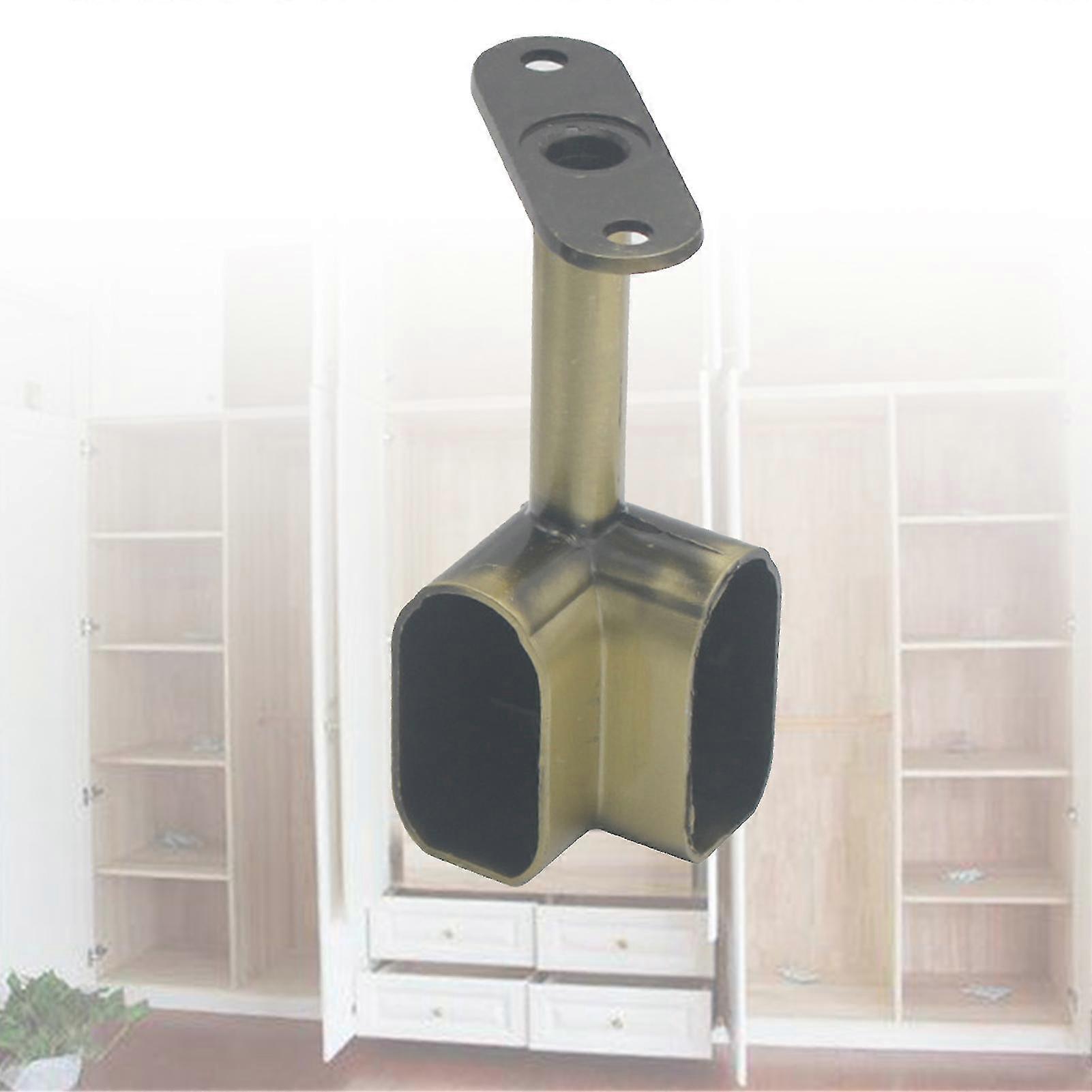 2pcs Alloy Corner Wardrobe Rod Clothes Rail Lever Holder - Ceiling Mounted Bracket