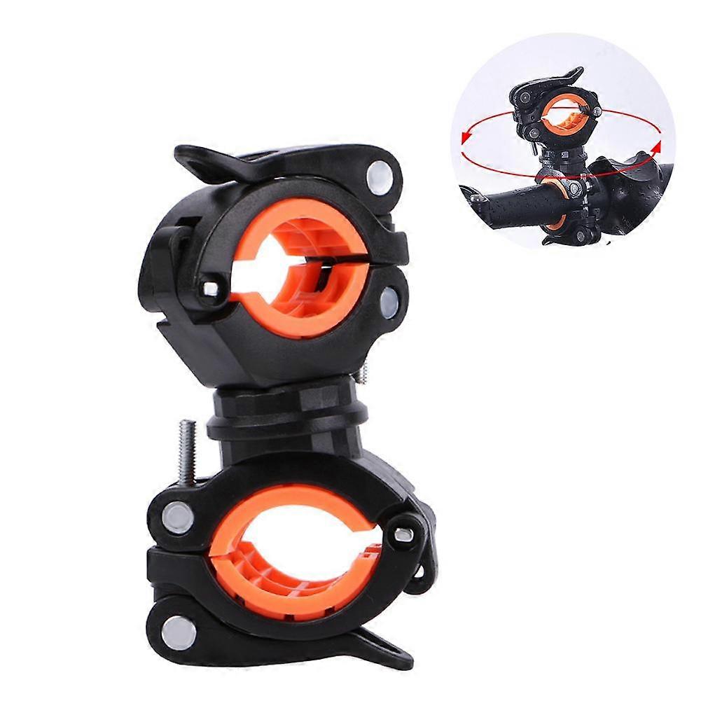 bikight 360 Angle Rotation Bike Flashlight Mount Holder Clip Multifunction Light Stand Fixing Standorange
