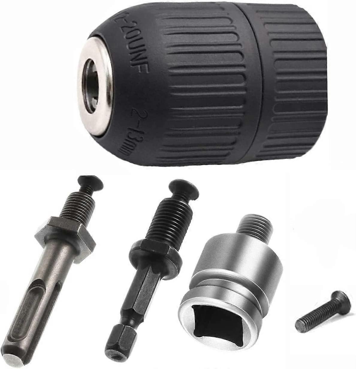 2-13mm Keyless Chuck 1/2-20UNF Keyless Chuck with SDS Plus Adapter Drill Accessories