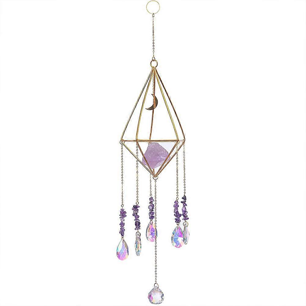 Gold Plated Moon Phase Crystal Daylighter Prism Window Rainbow Maker - Window Ornament