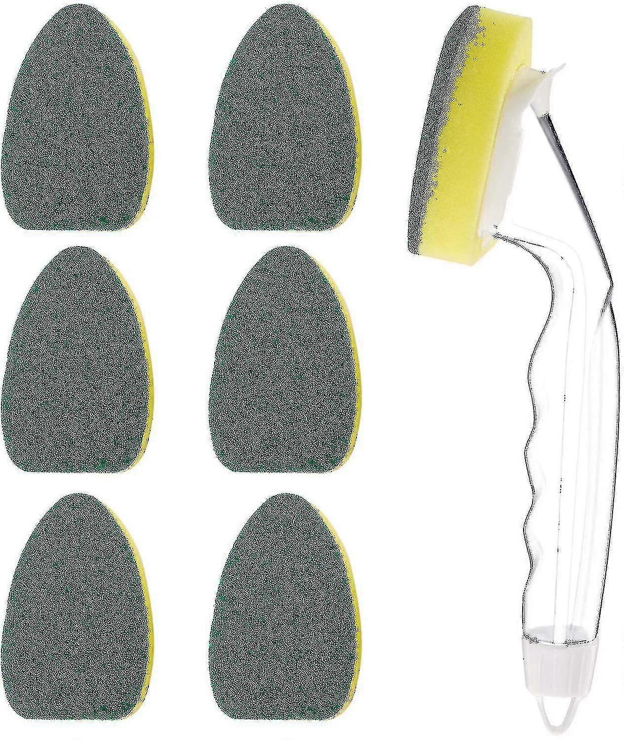 Esponjas de Prato com Alça, 1 Varinha e 7 Cabeças de Recarga, (verde)