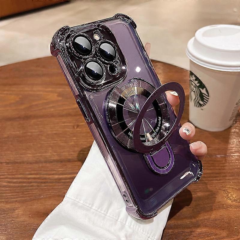 for iPhone 14 Pro Max Case with Magnetic Ring Stand,[Compatible with MagSafe] Four Corners Shockproof [Military Grade Drop Protection] Luxury Slim Kic