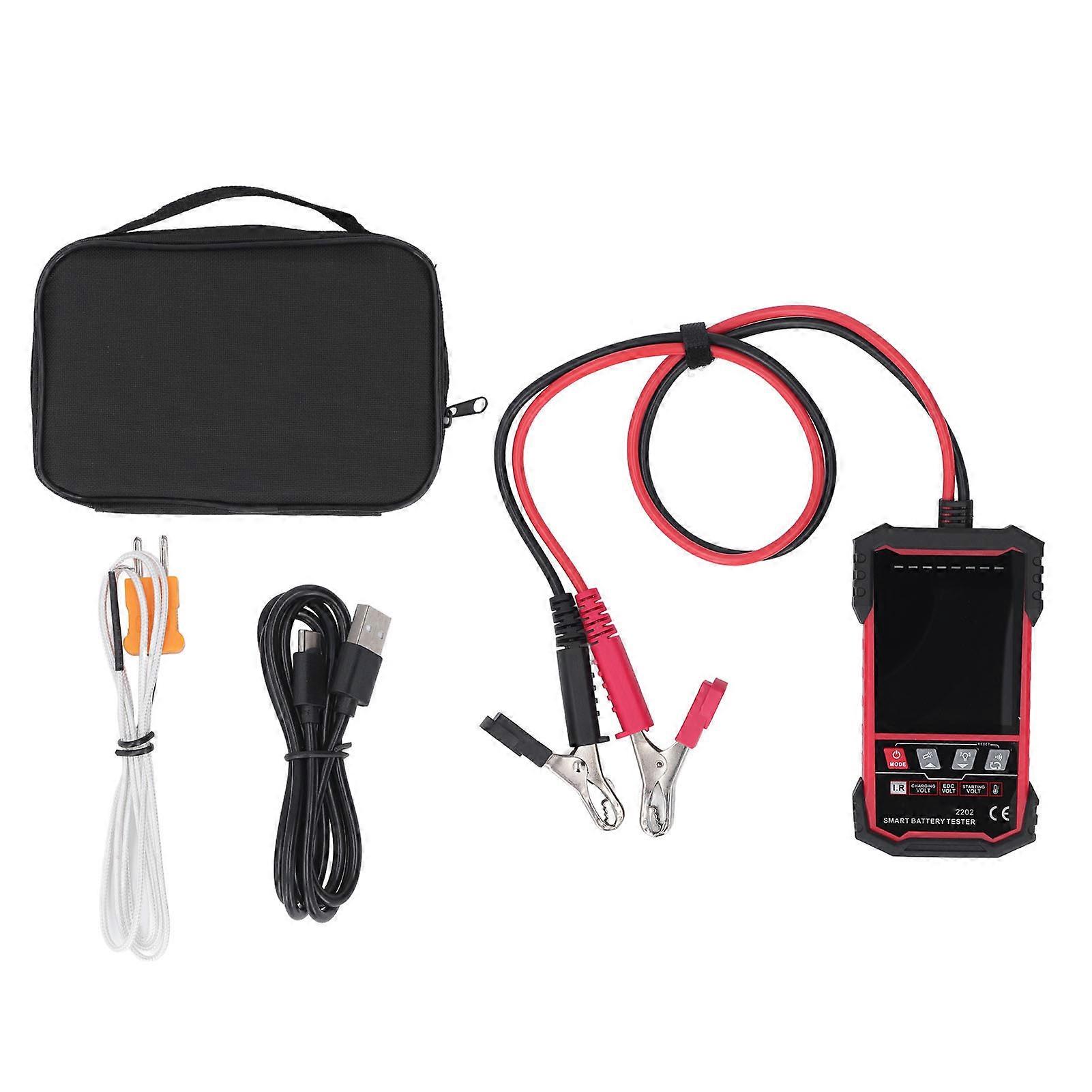 Large Screen Battery Detector Automatic Identification Voltage Temperature Testing Small Battery Tester for 12V 24V Battery