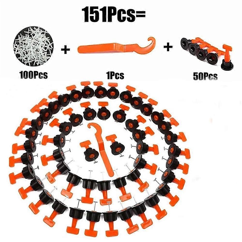 151Pcs Tile Leveling System Wall Floor Tile Leveler Spacers With Wrench Tile Gasket Horizontal Wedge Kit Locator Spacers Plier
