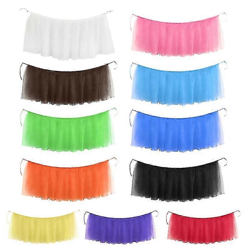 Tulle Table Skirt Gold Brim One Layer Round Or Rectangle Tables Mesh Table Skirting Fluffy Elegant-YGWL
