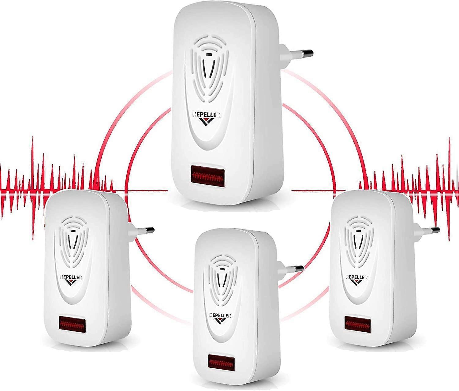 Ultrasonic Mouse Repellent, Ultrasonic Mouse Repellent Device Anti-Rodent Insect Repellent, Anti-Fly, Mosquito, Cockroach100% Harmless Pack of 4