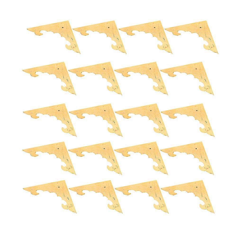 20pcs διακοσμητικά κίτρινα ξύλινα προστατευτικά γωνίας περίπτωσης 58 x 58 x 5mm - προστατευτικό κάλυμμα άκρων κιβωτίων κοσμημάτων
