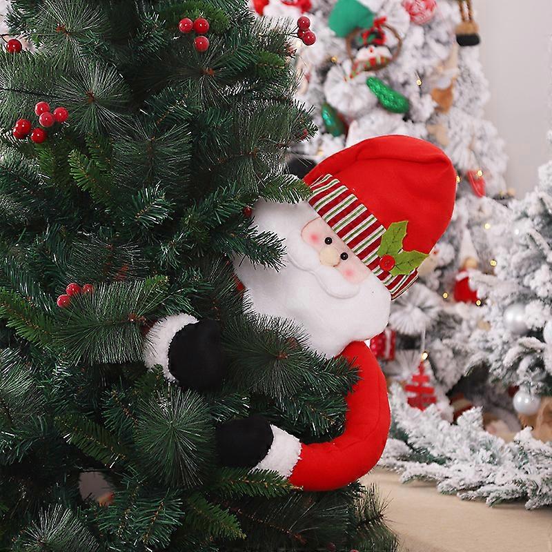 Christmas Tree Topper Santa Snowman Ornament For Festive Decoration, Classic Santa Snowman Design