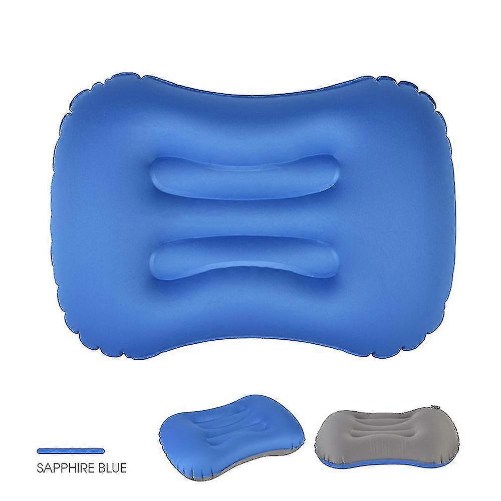 Oreiller de voyage gonflable de camping - Compressible, Compact, Bleu royal