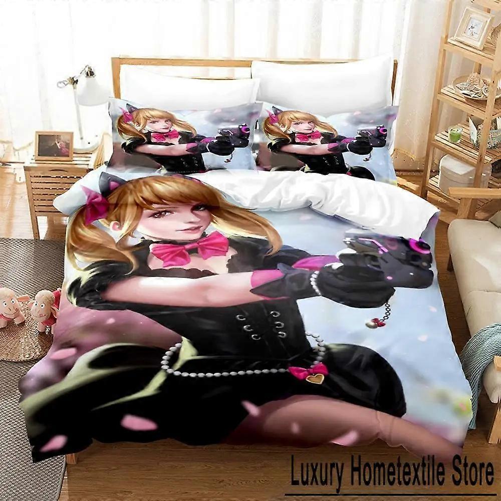 o2611 Lakan New D.va Overwatch Sängkläder, Påslakan Täcke Sänguppsättning Påslakan Örngott, Storlek Pojkar Flickor Vuxna Lakan fVV2611