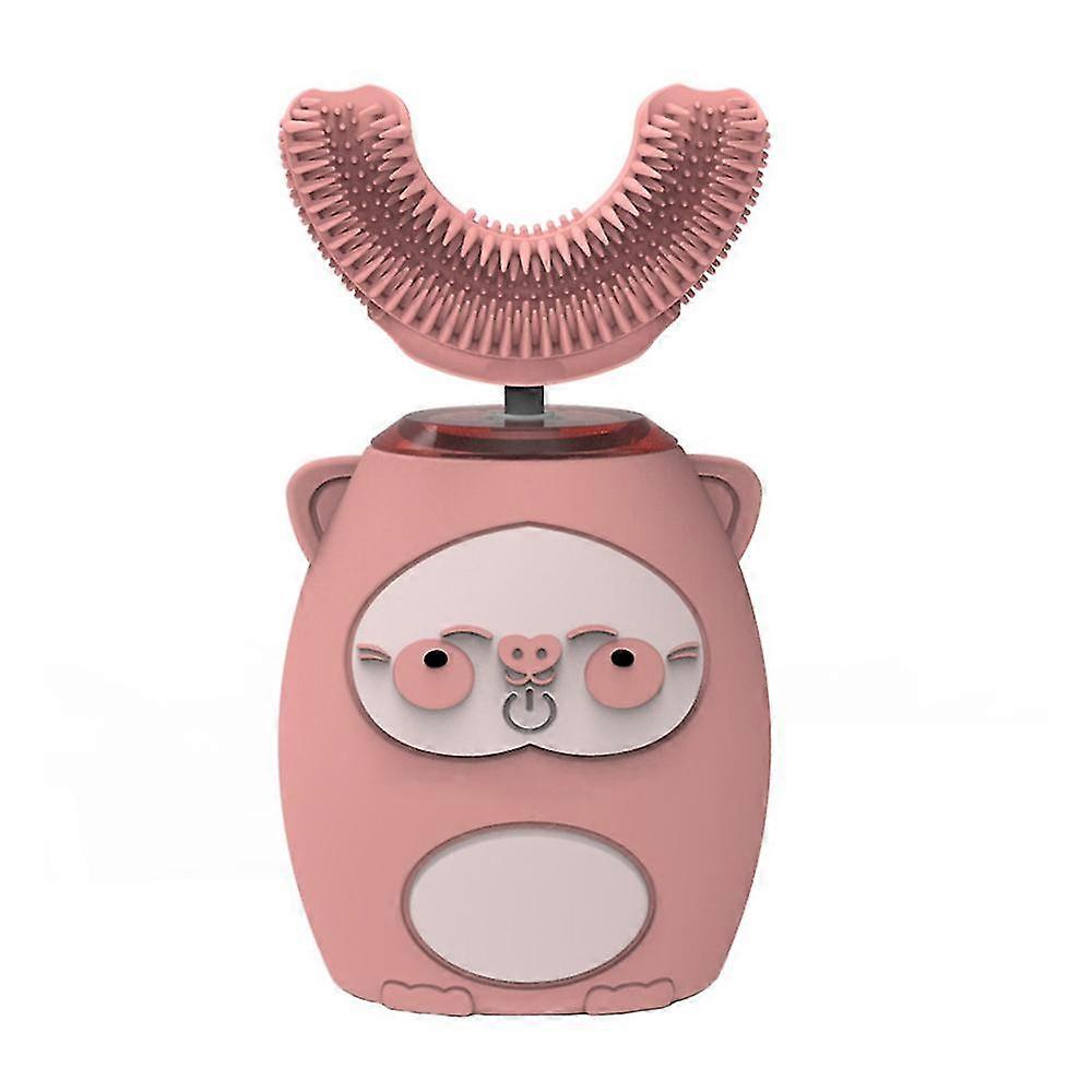 Kids Electric U-shaped Toothbrush 360 Degree Cleaning Brush With 3 Modes 2 Led Uv Light