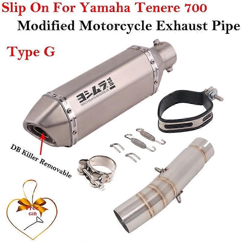 For YAMAHA Tenere700 XTZ700 700 2019 2020 2022 Motorcycle Exhaust Escape System Slip On Modify Middle Link Pipe Muffler DB kille