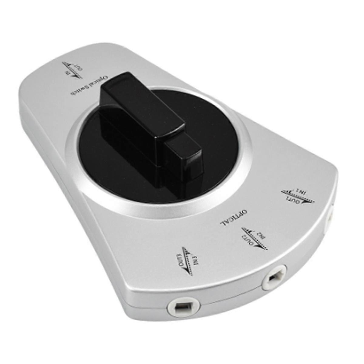 1 to 3 Digital Audio Optical Fiber Cable Toslink 3-Way Selector Switch Splitter Adapter for DVD CD Player
