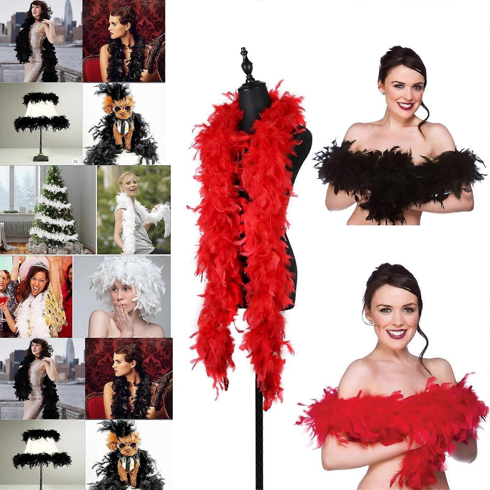 40 gram, 2 meter lång Chandelle Feather Boa, perfekt för fest, bröllop, Halloween, 50% erbjudande