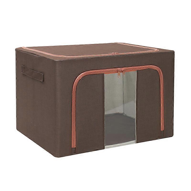 Upgraded One Color Large Capacity Storage Bag, Foldable, With Handle and Reinforced Iron Frame 50 * 40 * 33 Cm (Pink)