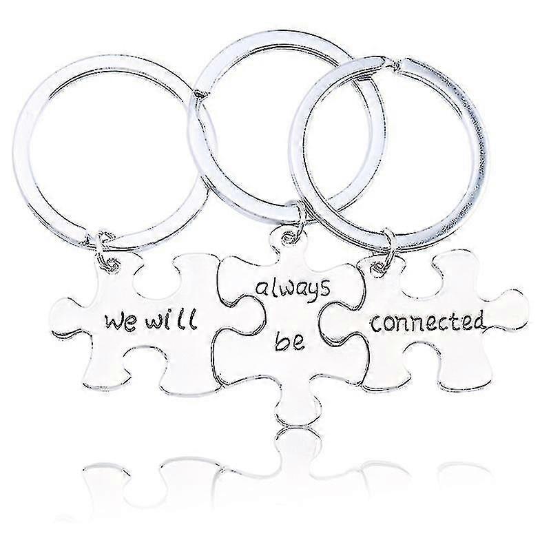 We Will Always Be Connected Jigsaw Puzzle Metal Keyring
