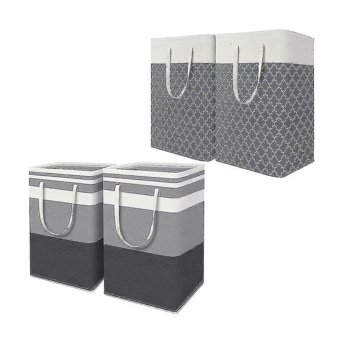 4-pack 75l Laundry Hamper, Collapsible Tall Clothes Hamper With Extended Handles