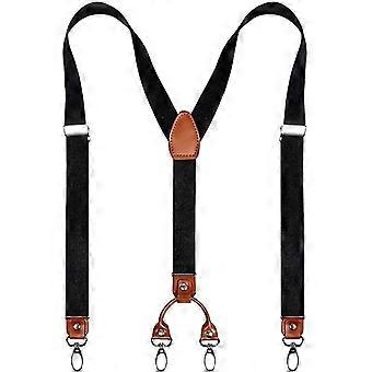 high quality Men'S Y-Shape Wide Heavy Duty Harness With 4 Metal Clips For Adjustable Elastic Straps (Black)