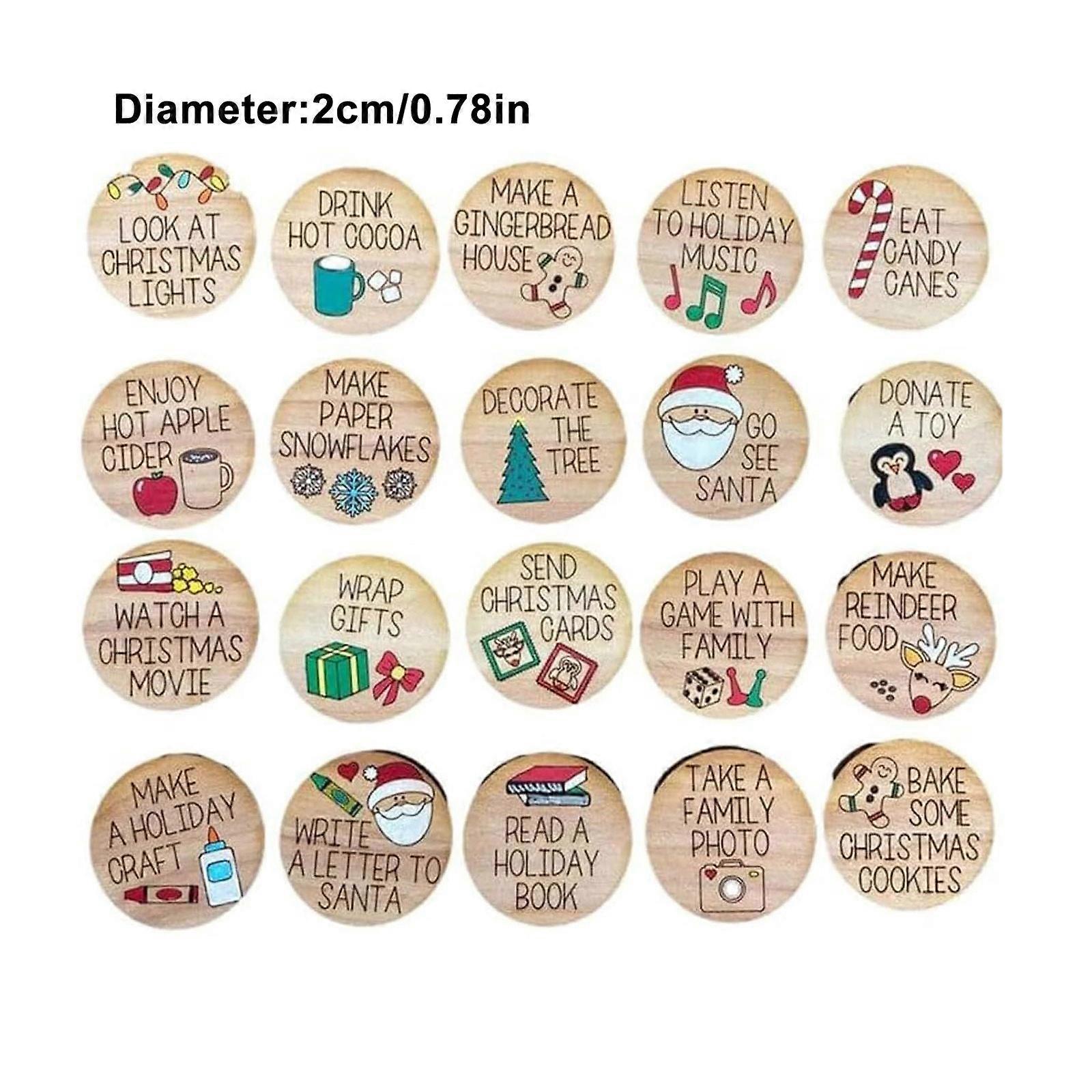 Christmas Countdown Tokens Set Christmas Advent Tokens Countdown To ...