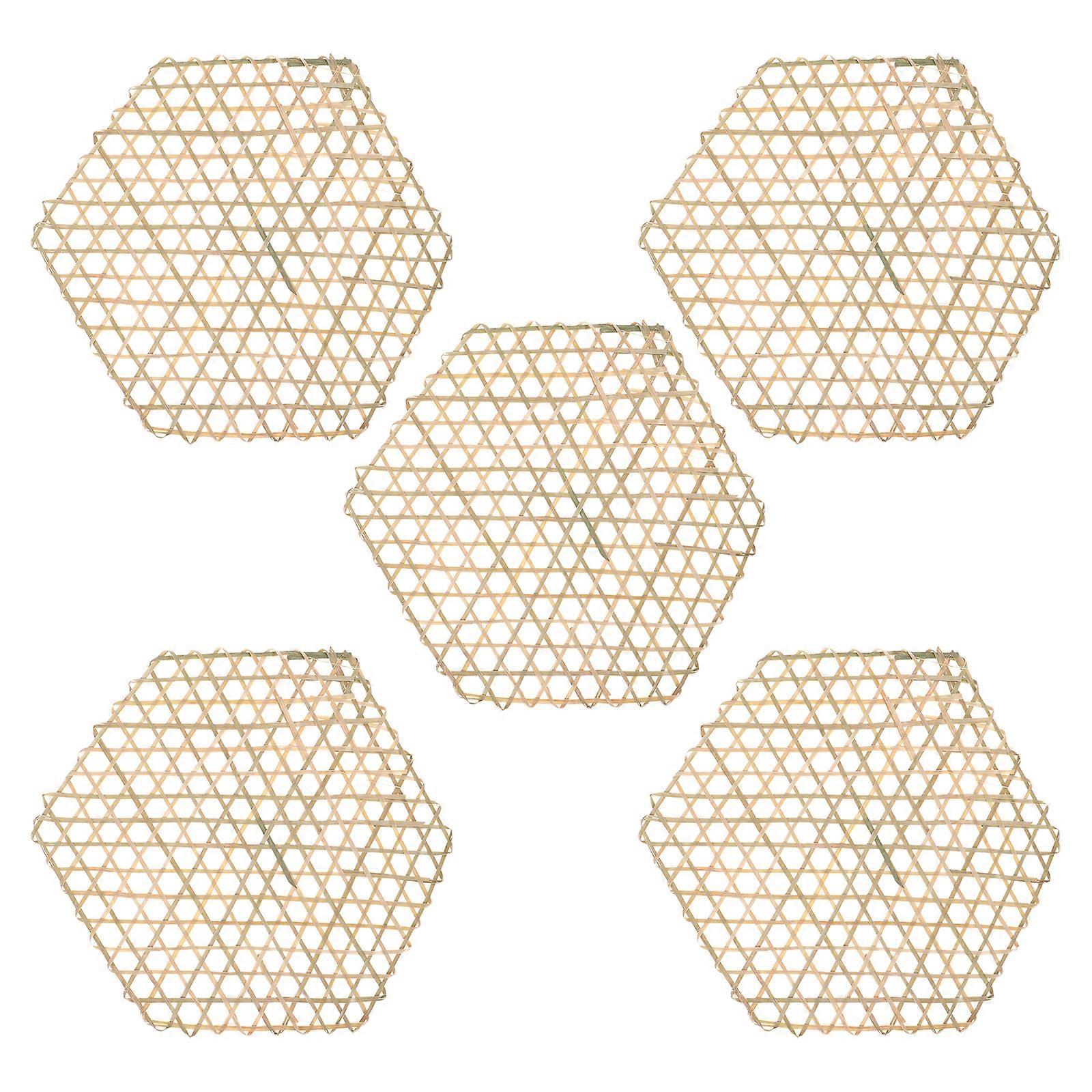 5pcs Bamboo Steaming Mats Bamboo Steaming Liner Non-stick Bamboo Liner for Home