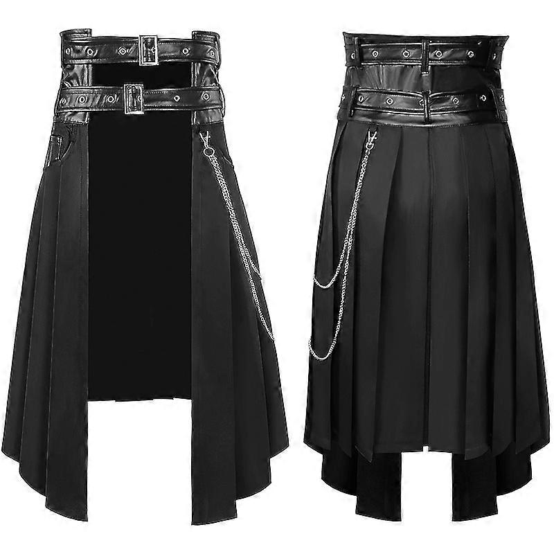 Gothic Kilts for Men Black Gothic Punk Rock Half Kilt