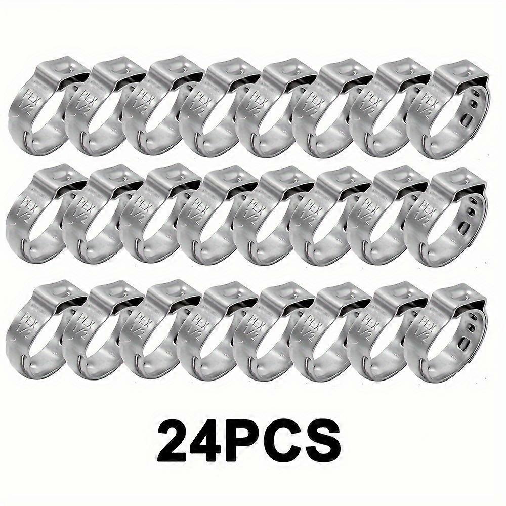 New style 24pcs 1/2 Inch Heavy-Duty PEX Cinch Clamps Rings - 304 Stainless Steel for Ultimate Durability and Reliability - Corrosion-Resistant, Secure