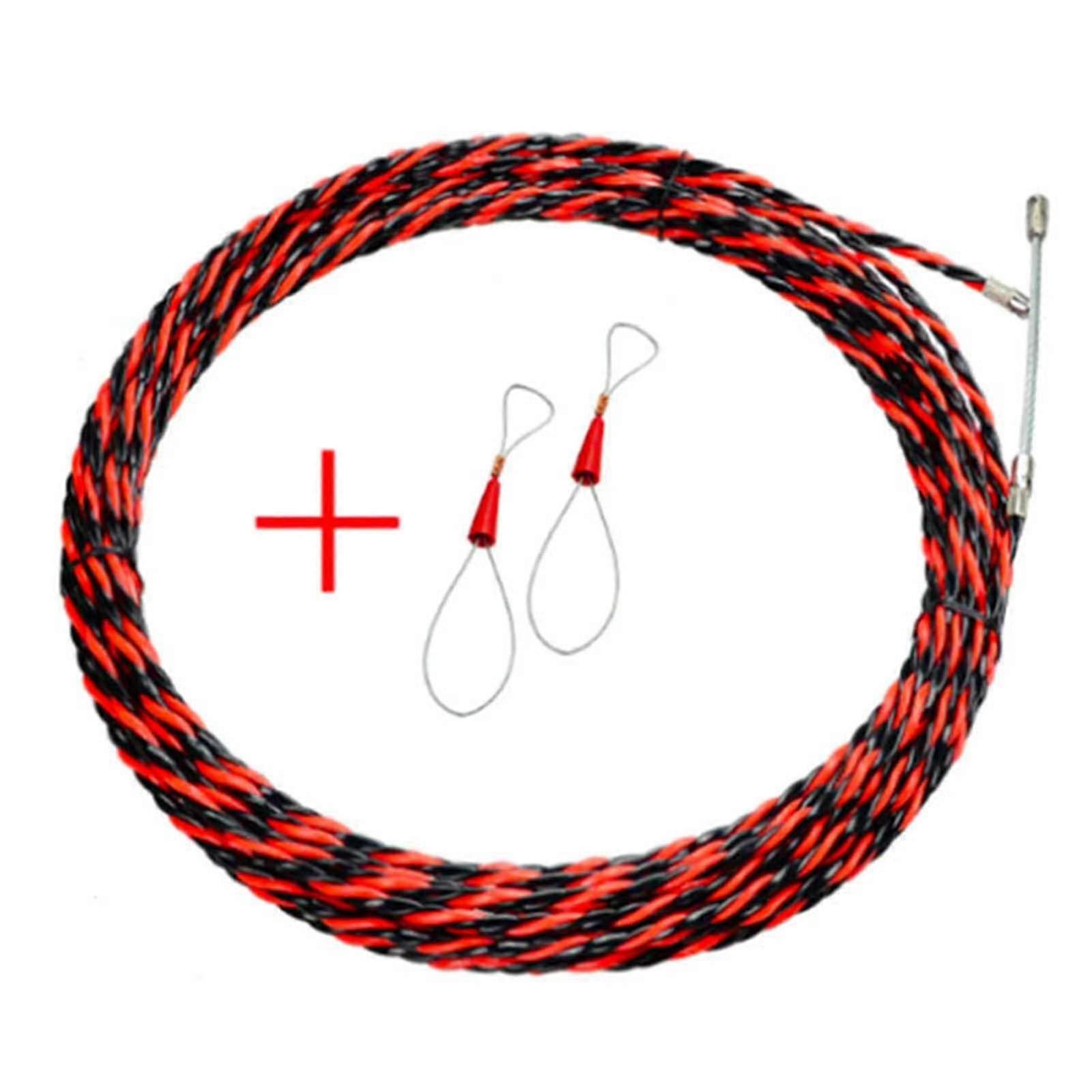 5mm Diameter Cable Puller Fish Tape Wire Fastener Tool Electrician Cable Threading Running Rod Kit 5-50m