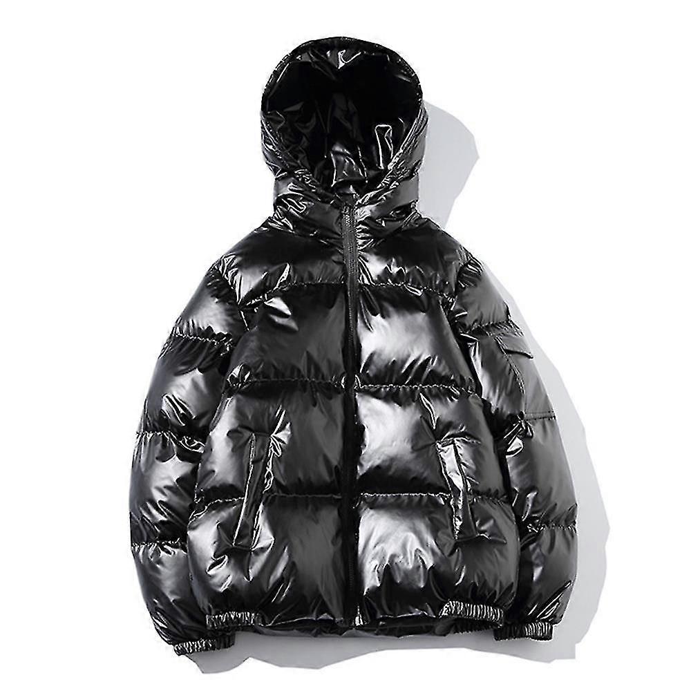 Dunjacka Full Zip Tjock Huva Bomull Vintervarm jacka för män