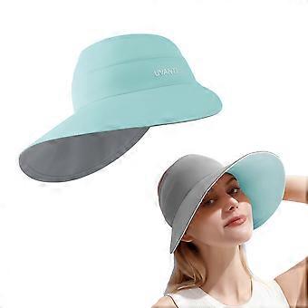 2024Women Sun Visor Wide Brim Empty Top UV Protection Beach Hat Foldable Sun Hat Ponytail  for Summer Outdoor Beach Tennis