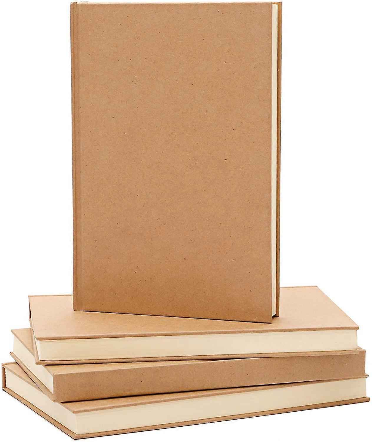 4Pcs Blank Notebooks, 5.6 X 8.27In Blank Journal Notebooks, Hardcover Unlined Notebook Sketchbook For Work, Business, School, 100Gsm Thick Paper, 120