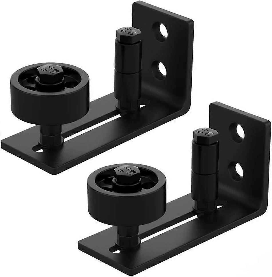 2 Pack Sliding Barn Door Floor Tracks, Wall Mounted, Adjustable Rollers, 2 Pack, Smooth Wheels, Fits