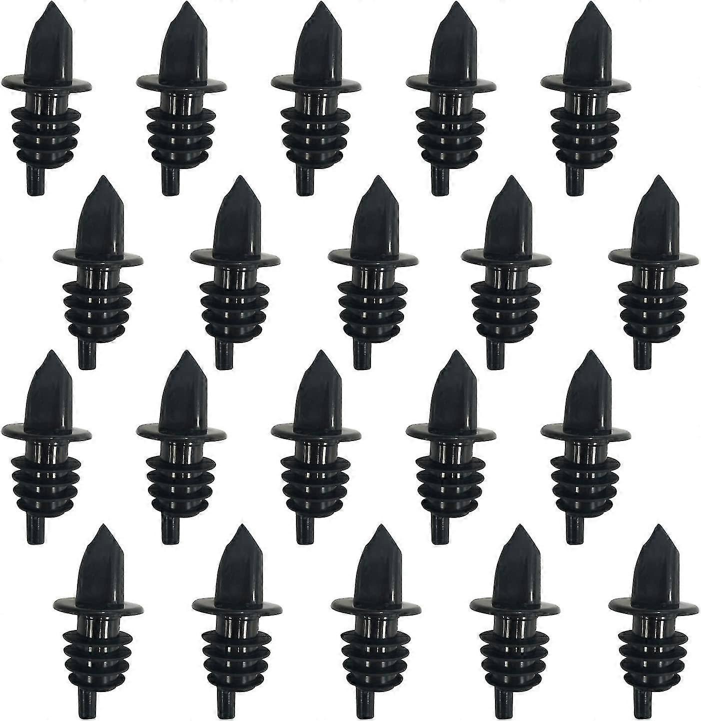 20 Pack Liquor Bottle Pourers, Black