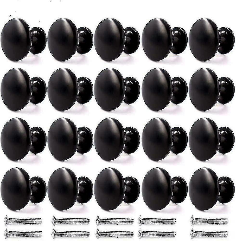 20pcs Door Knobs Drawer Knobs 30mm Vintage Handles Furniture Cabinet Knobs For Kitchen Cupboards (preto)