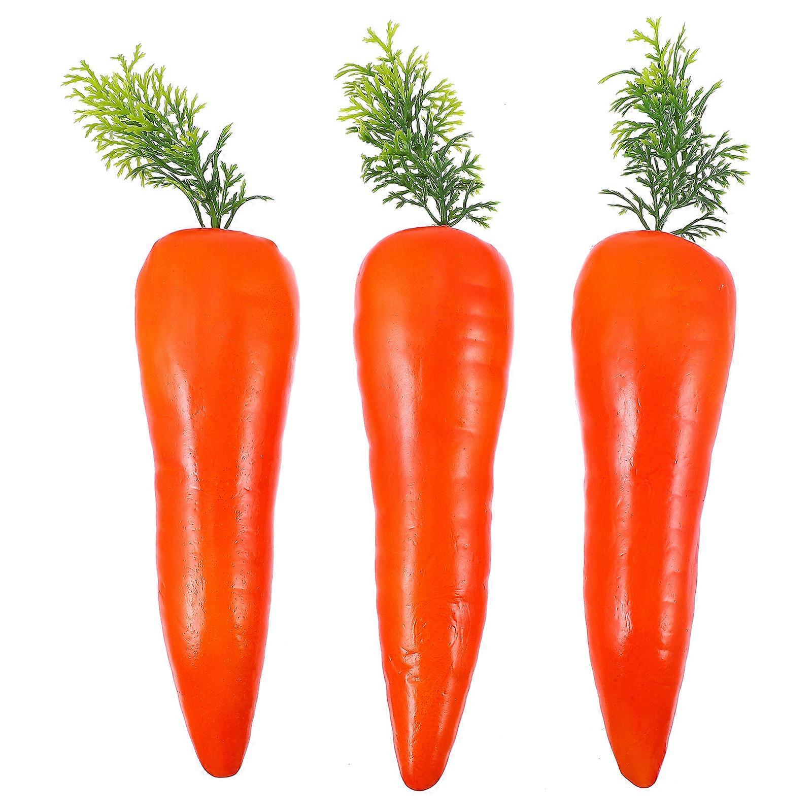 3pcs Artificial  Easter Carrot Ornaments Simulation Easter Foams Carrots for Party DIY Crafts