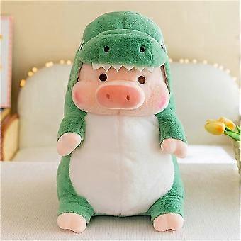 (Grün, 12,9 Zoll) Schwein Plüsch Plüschtier Schwein verkleidet als Hai Dinosaurier niedliches Plüschkissen für Jungen Mädchen