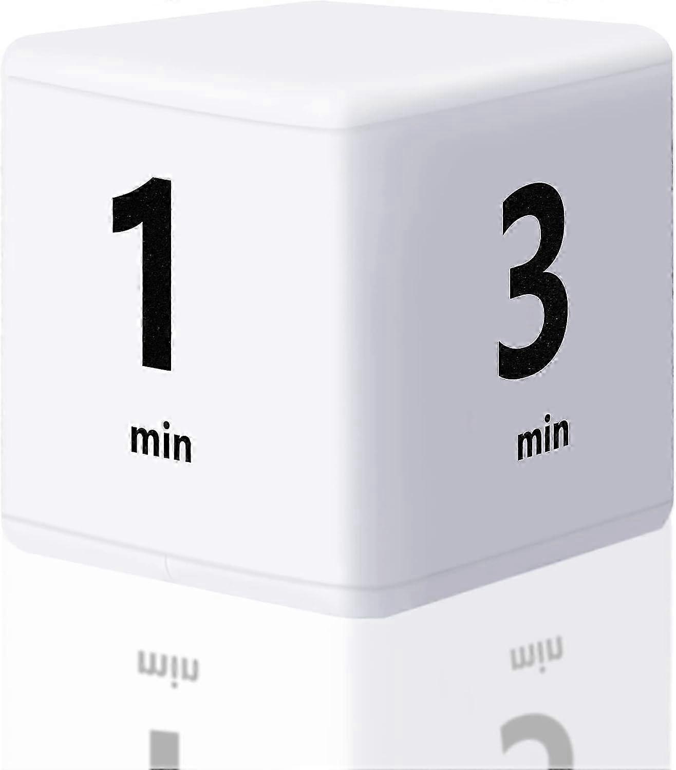 Cube Timer, Gravity Sensor Flip Timer for Study, Kitchen Cooking, Workout, Yoga, White