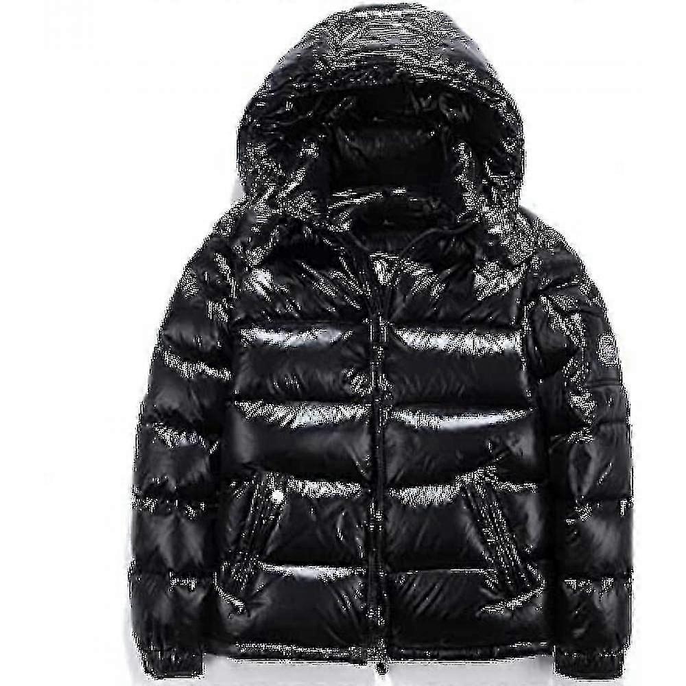 Shiny Down Jacket Men's Winter Jacket Stand-up Tie Hood Down Jacket Tw