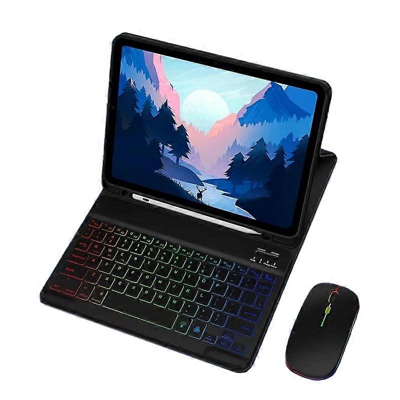 INF TT Keyboard Case + RGB Tooth Keyboard + Brilliant Mouse for iPad 12.9 iPad 10.2/10.5 Inches