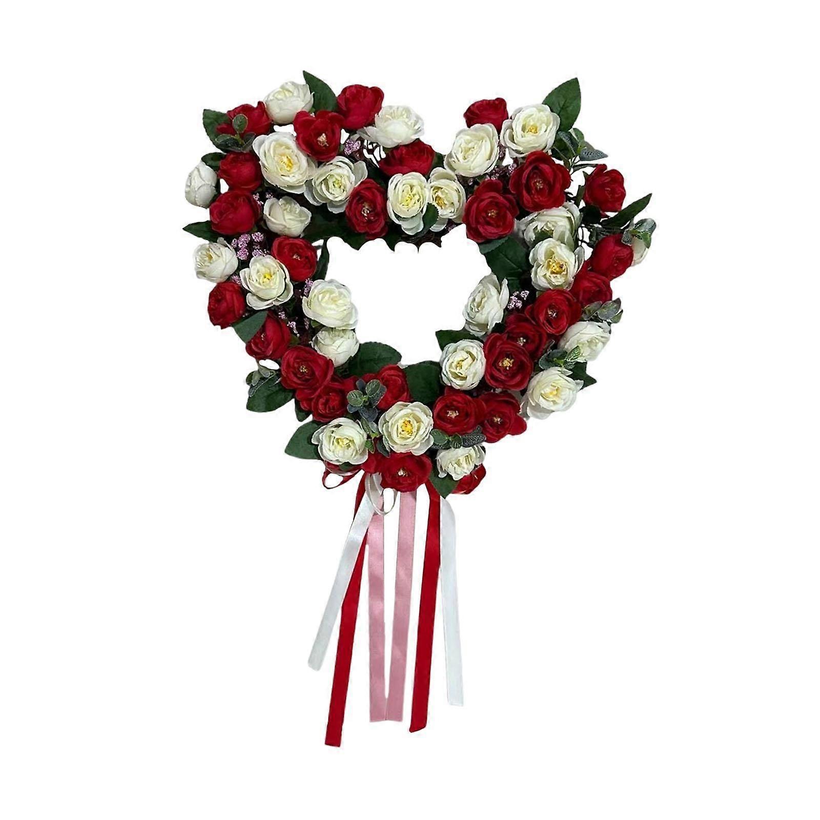 Valentin-napi koszorú Lakberendezés Szívkoszorú a fesztivál ünneplésére Tornác piros