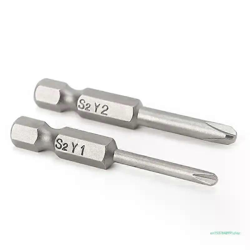 2 Pcs 50mm 1/4  Shank Tri-wing Y Tip for Head Screwdriver Bits Set