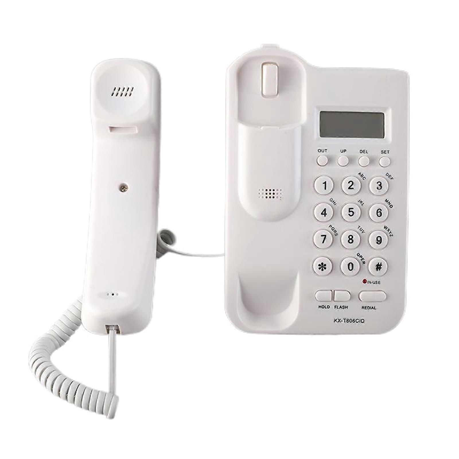 Wired Telephone Desktop Telephone Fixed Telephone Caller ID Telephone Front Desk Home Office with Call Display Telephone White