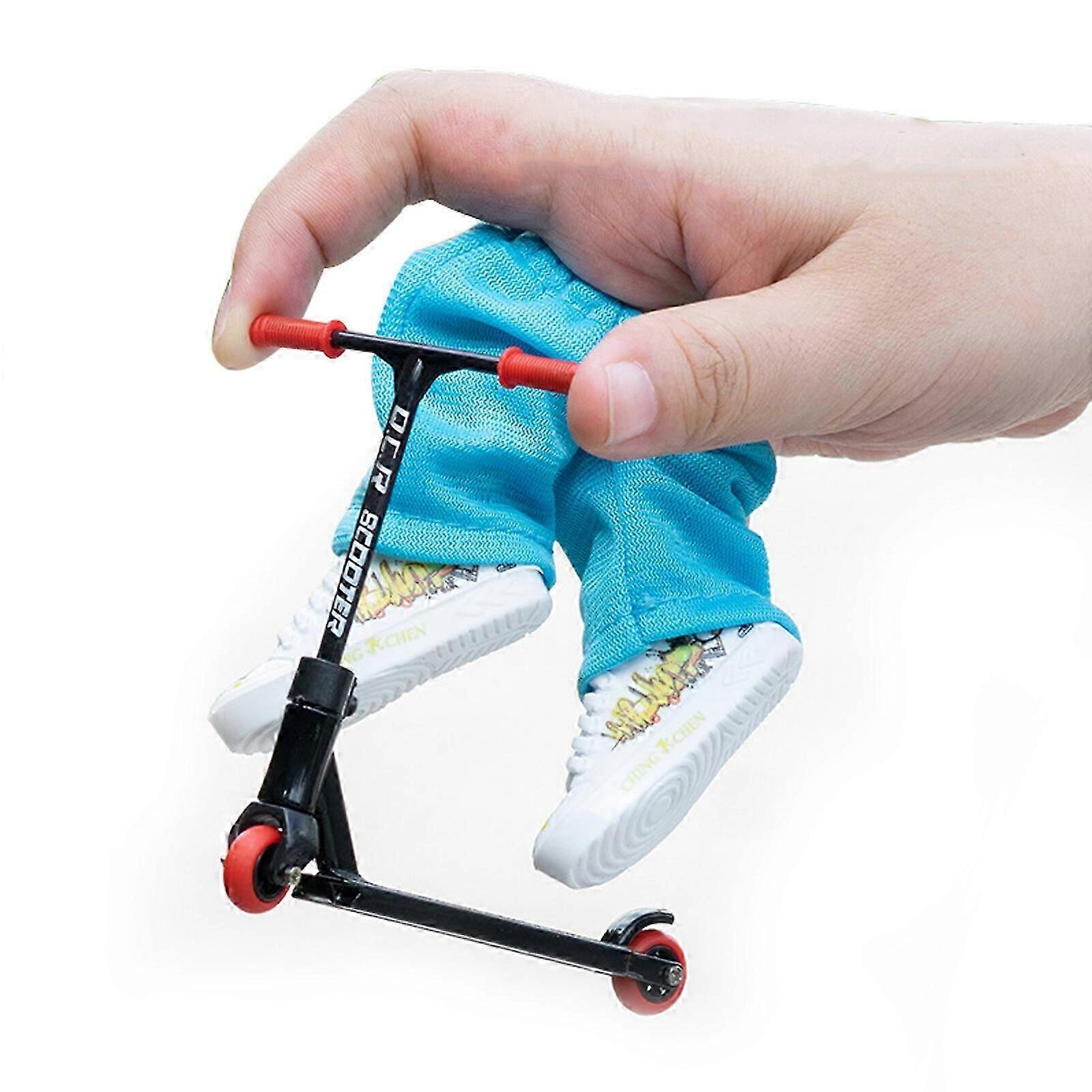 Alloy Finger Scooter SP-7 with Finger Shoes and Pants - Creative Finger Board Accessories for Fingertip Movement and Skateboarding Fun