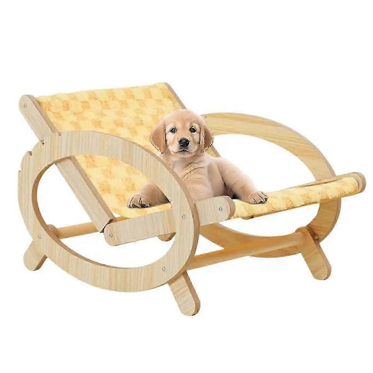 Elevated Pet Bed Chair Cat Sleeping Climbing Frame Chair Adjustable Scratch Bed With Canvas Cover Scratch-resistant C