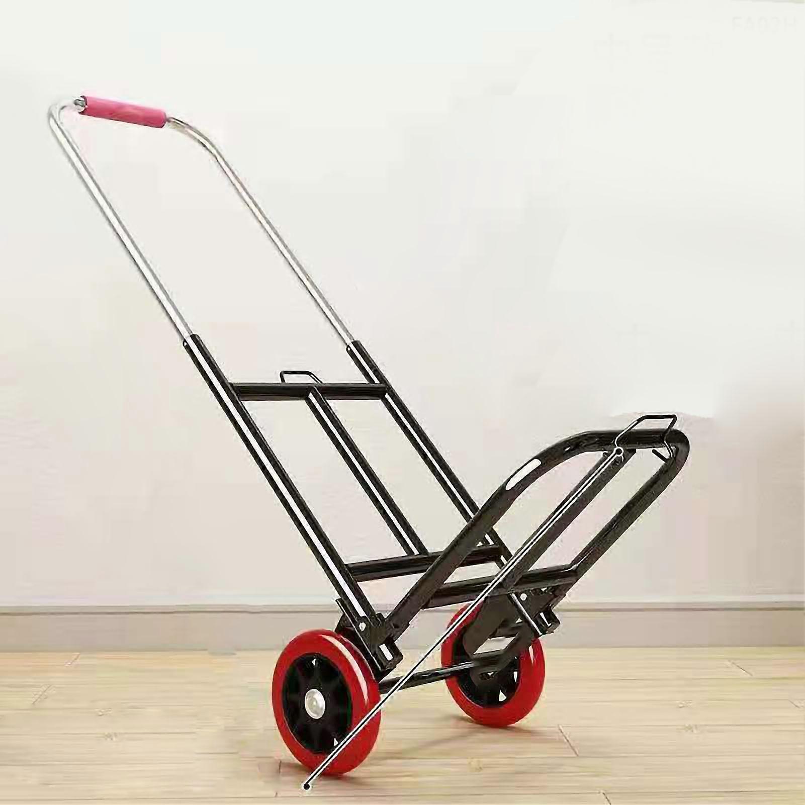 소형 트롤리 금속 접이식 휴대용 노동 절약 녹 방지 핸드 트럭 운반 상품 M PU 휠 20mm 파이프 직경