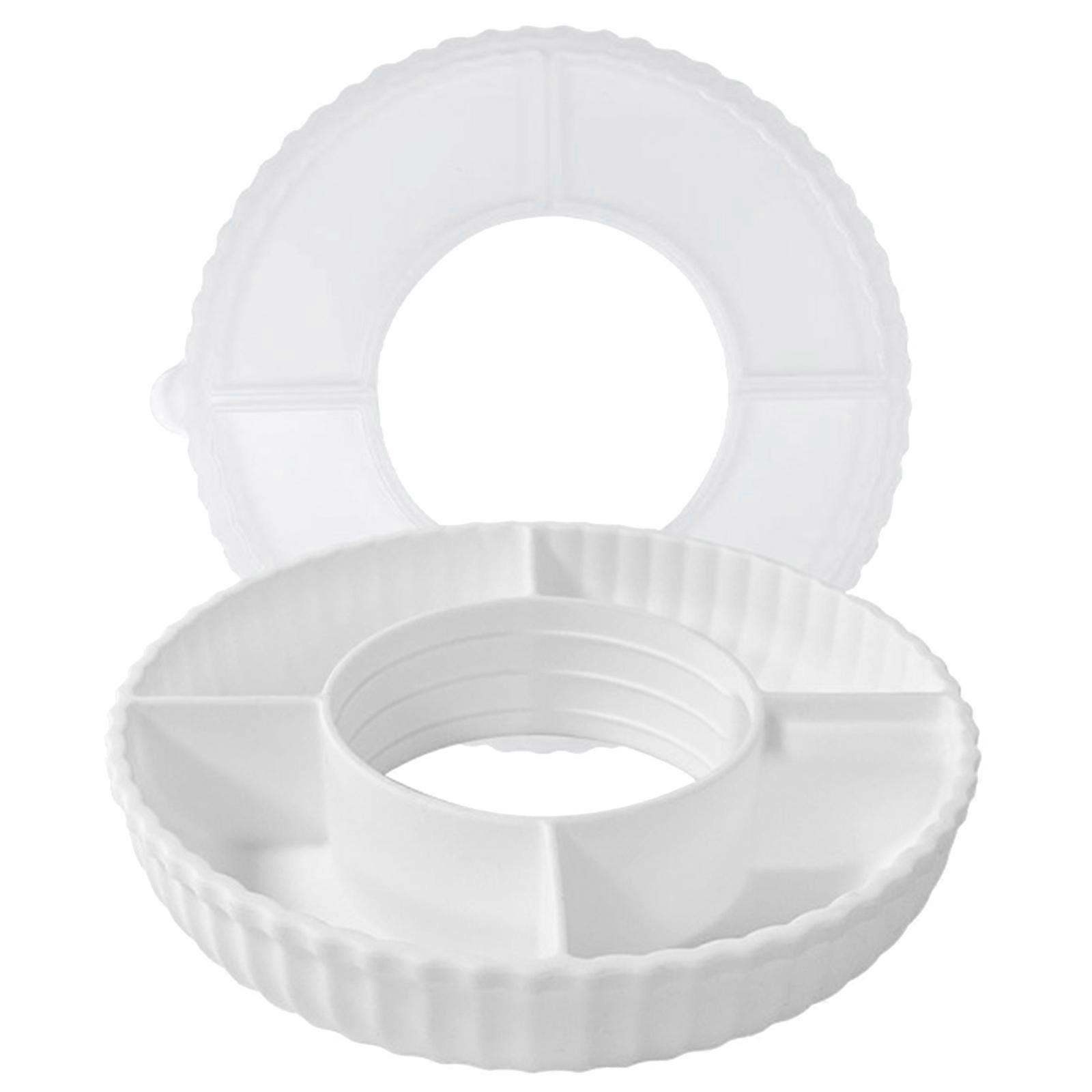 Easy to clean Snacks Bowl with Lid Convenient Snacks Platters Unique Snacks Tray with 4 Compartments for Gatherings White