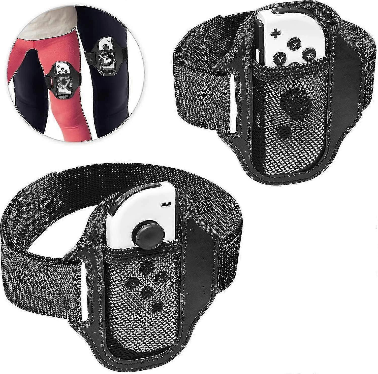 2 Pack Adjustable Elastic Leg Straps For Switch Sports And Switch Ring Fit Adventure, Compatible With Switch Oled Controllers